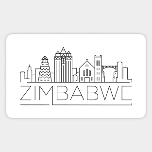 Zimbabwe Minimal Skyline Magnet